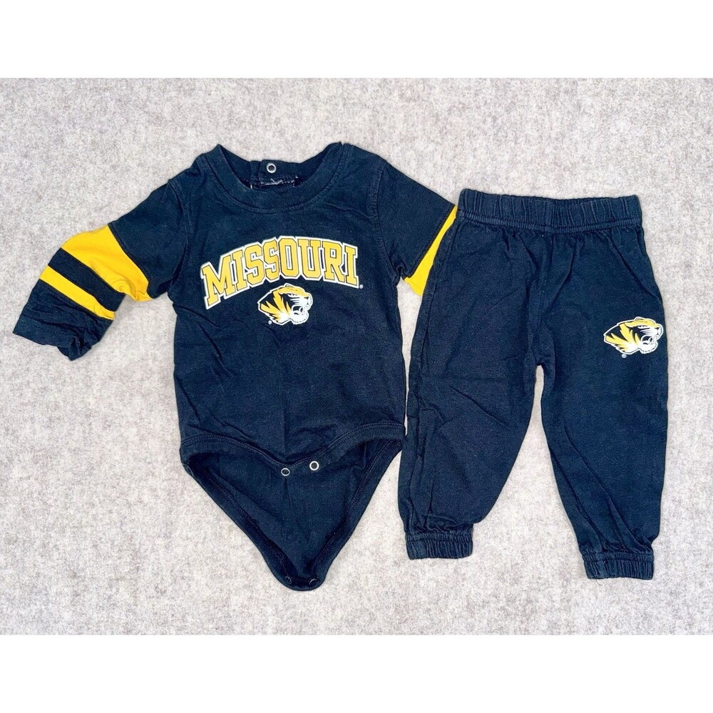 Mizzou Tigers 2 Piece Set Body Suit Long Sleeve Joggers 0-3M Unisex Child